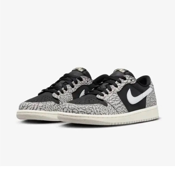 Nike Air Jordan 1 Retro Low OG Black Cement Elephant Mens Size 6.5 Sneakers - Picture 1 of 9